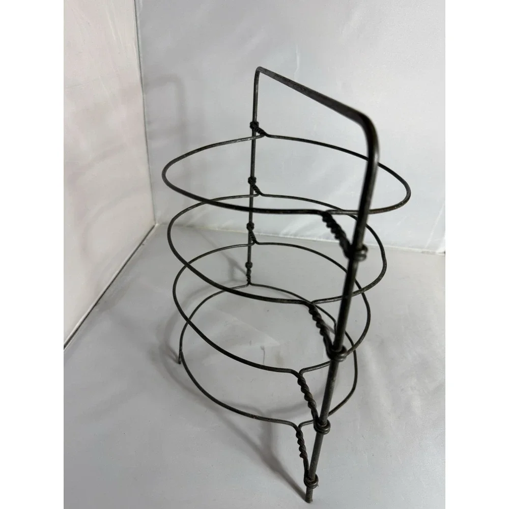 Vintage Twisted Wire Pie Cooling Rack 4-Tier Metal Stand Primitive Farmhouse